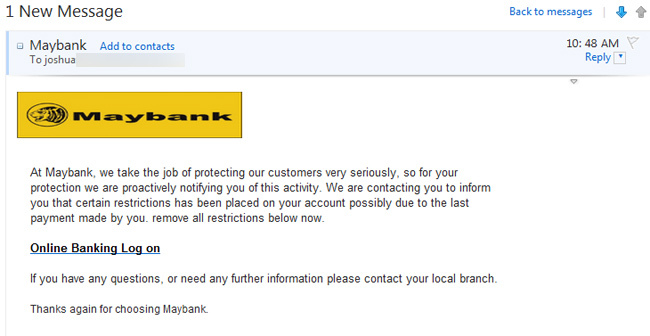 contoh email phishing
